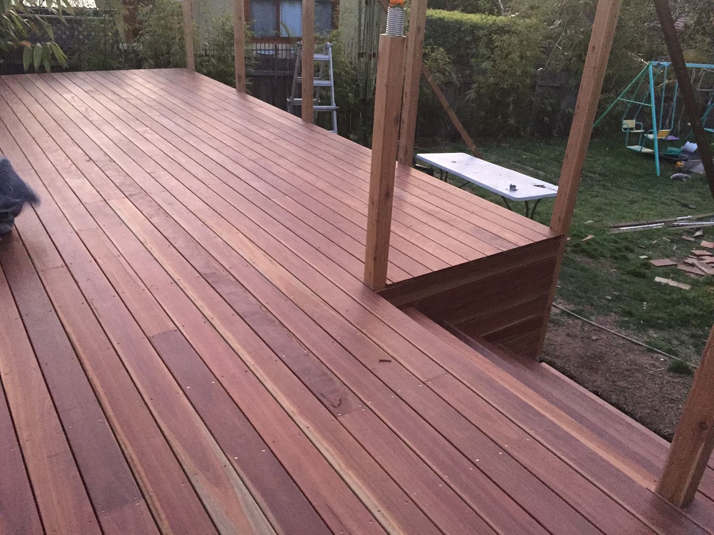 Black spots on new spotted gum deck